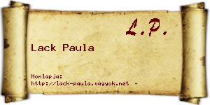 Lack Paula névjegykártya