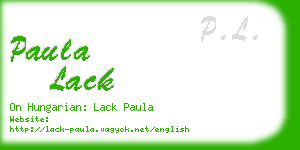 paula lack business card